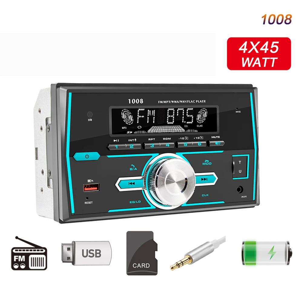 

Автомобильный MP3-плеер 2 Din, автомобильный радиоприемник, стереопроигрыватель с Bluetooth-совместимыми цветными огнями, автомобильные аксессуар...