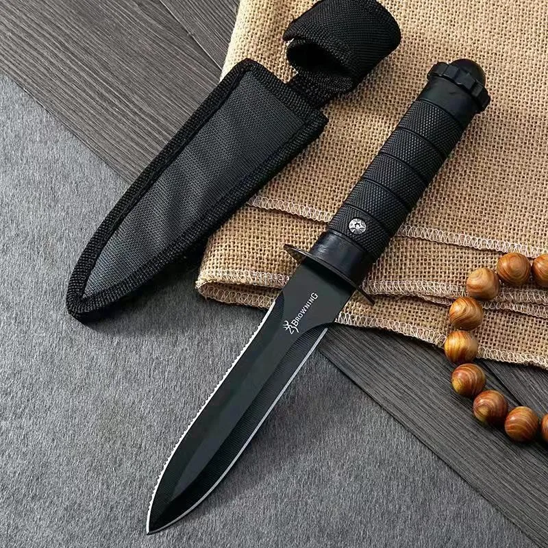 

High Quality Wilderness Survival Outdoor Camping Portable Anti-height Hardness Saber Straight Knife Fruit Knife Gifts