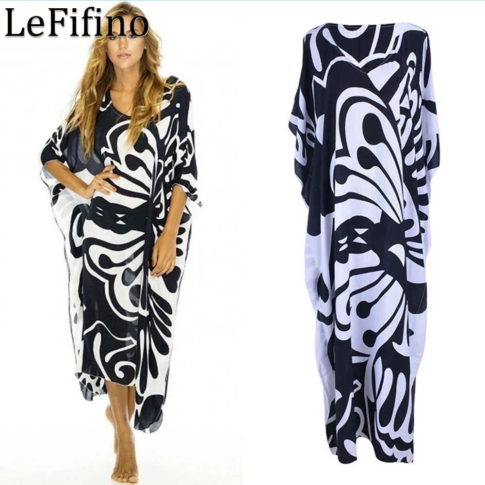 

Женское хлопковое пляжное пальто с принтом бабочки, Свободное длинное платье с защитой от солнца, накидка на бикини для отдыха, новинка на лето