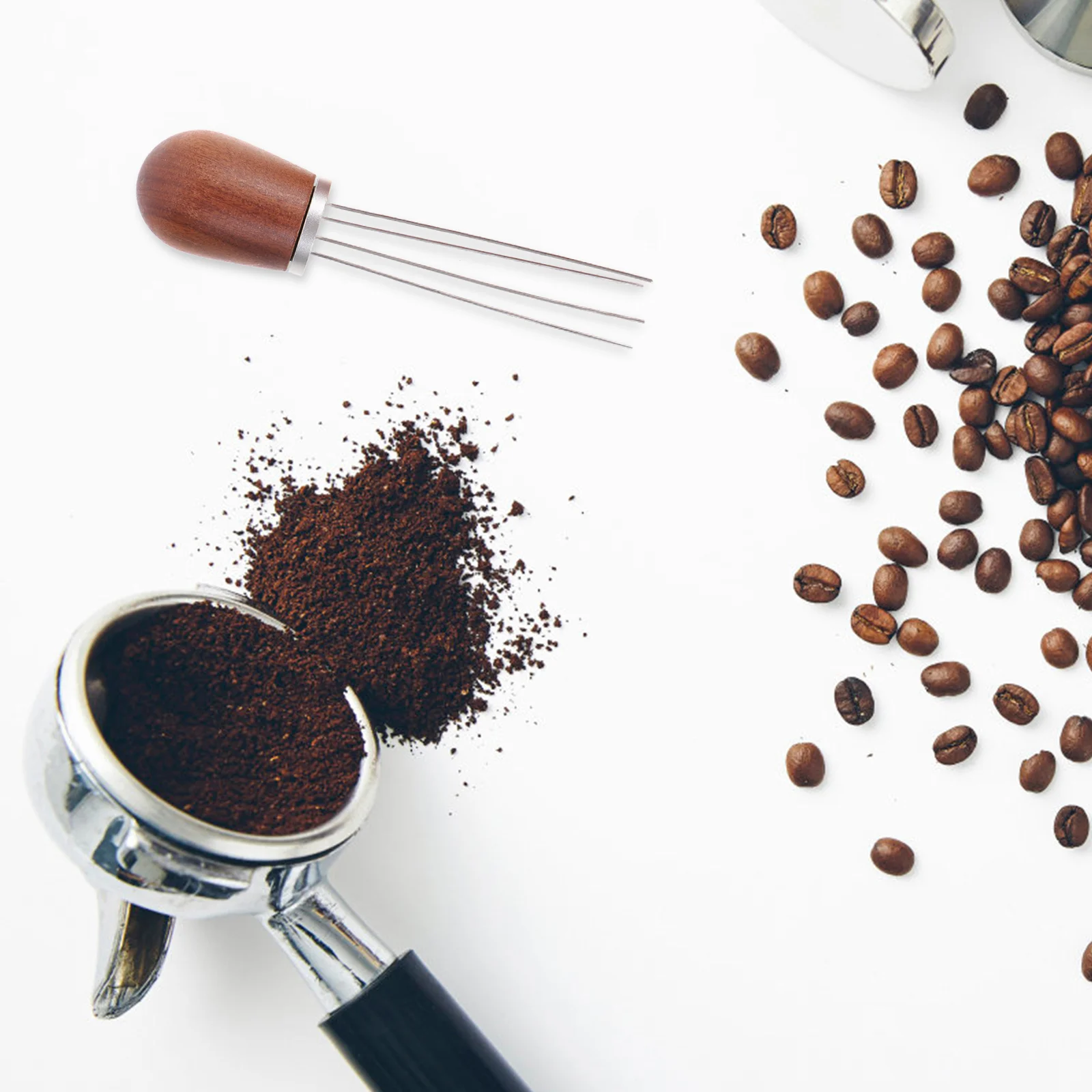 

1 Set Wooden Handle Espresso Coffee Stirrer Needle Espresso Stirring Tool with Stand