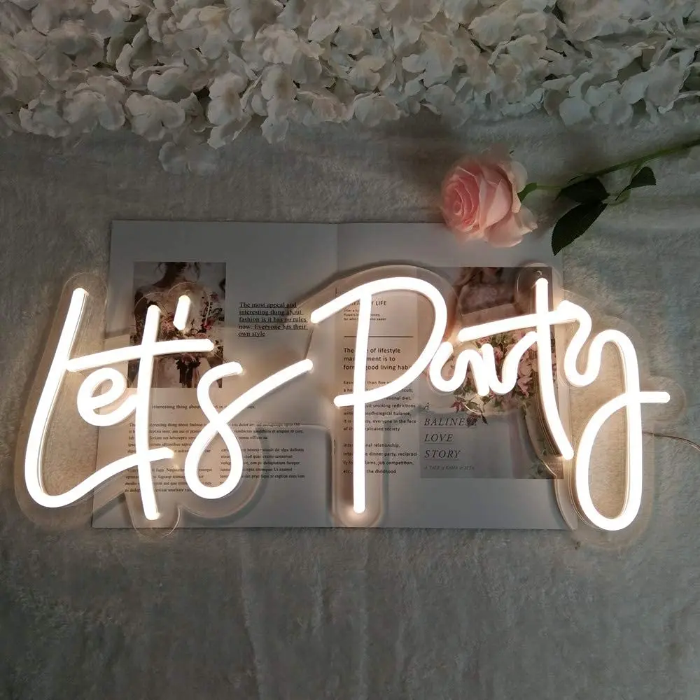 led Neon Sign Backboard Led Light for Birthday Party Flex Transparent Acrylic Oh Baby Neon Light Sign Wedding Party Decoration