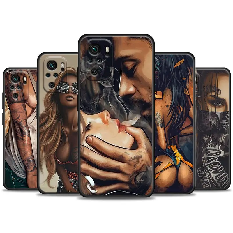 

Sleeve Tattoo Sexy Girl Phone Case For Xiaomi Redmi Note 11 10 9 8 Pro 9S 8A 10S 11S Soft Cover For Redmi Note 8Pro 10Pro