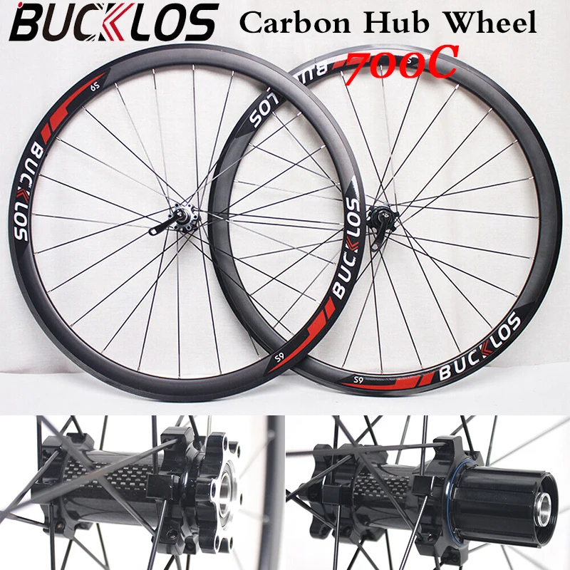 Комплект колес BUCKLOS 700c из углеродного волокна, ультралегкий комплект колес для дорожного велосипеда, быстросъемная деталь для 18-25C
