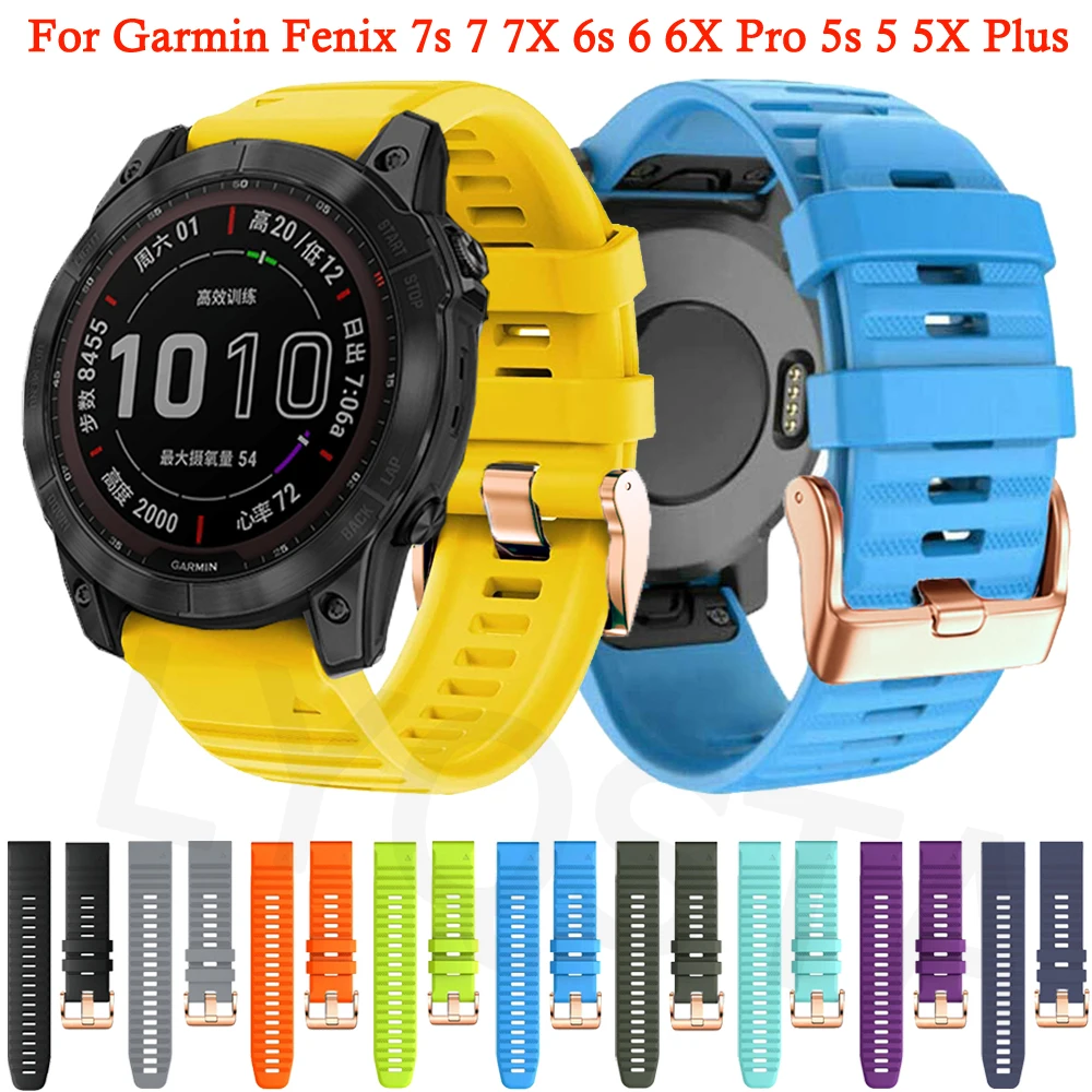 

Ремешок силиконовый для Garmin Fenix 7 7X 7S 6 6X 6S Pro 5X 5 5S Plus, быстросъемный браслет для смарт-часов, 20 22 26 мм