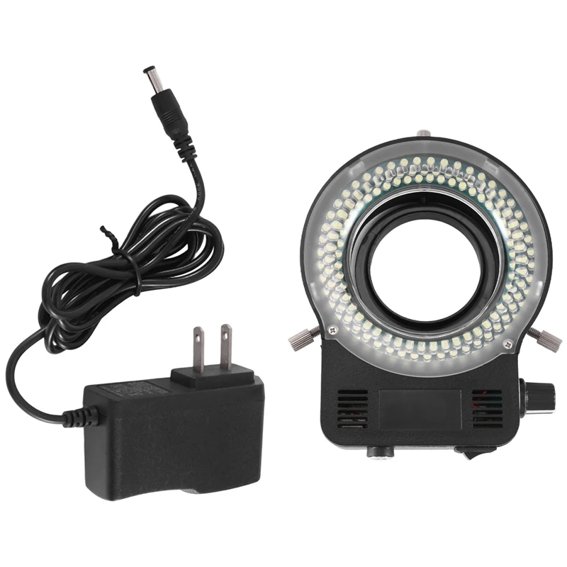 

LED Ring Light Illuminator For Stereo Microscope, White Adjustable Ring Light Lamp For Industry Monocular US Plug