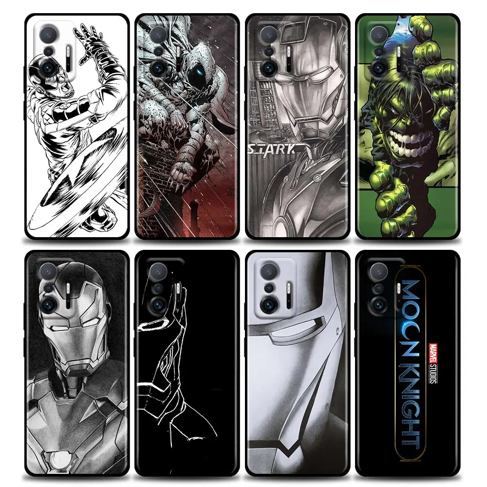 

Phone Case for Xiaomi Mi 12 12X 11i 11 11X 11T Poco X3 NFC M3 Pro F3 GT M4 Case Soft Silicone Cover Titanium gray Marvel heroes