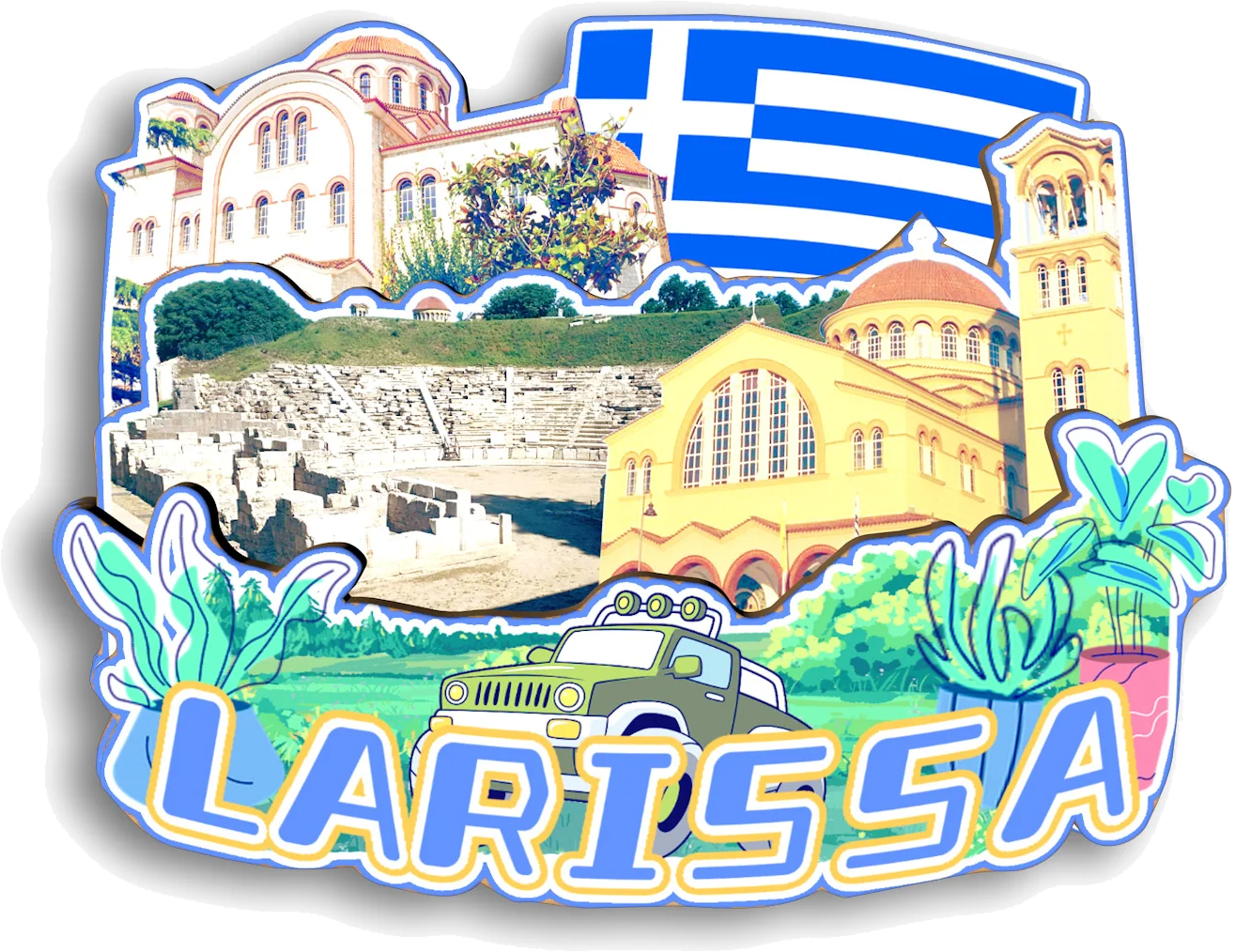 Фото Rethymnon Larissa Pelion Rethymno Sparta Mycenae Skiathos Lefkada Kamari GREECE Магнит на холодильник Путешествия Сувенир Подарок Ручная работа №3