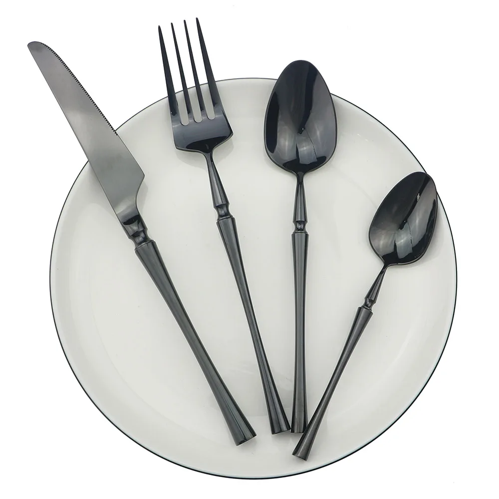 

4 PCS Western Stainless Steel Cutlery Set Tableware Dinnerware Set Knives Forks Teaspoon Classic Dinner Set Wedding Party Dining