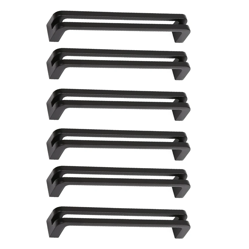 

Cabinet Drawer Pull Flat Black 5In(128Mm) Hole Center Furniture Cupboard Hardware Metal Handles 6 Pack