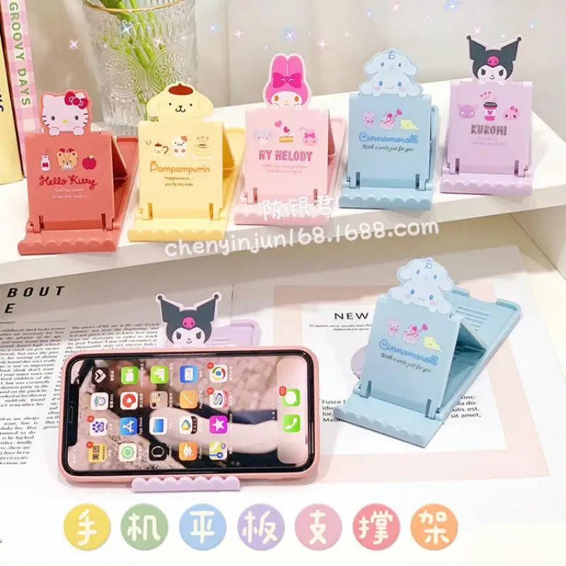 

Kawaii Sanrios Anime Mymelody Cute Kuromi Cartoon Cinnamoroll Doll Ipad Phone Adjustable Support Stand Toys for Grils Gift