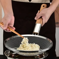 colander for pasta stainless steel fine mesh strainer colander sieve sifter wooden for kitchen rice pasta noodles colander spoon