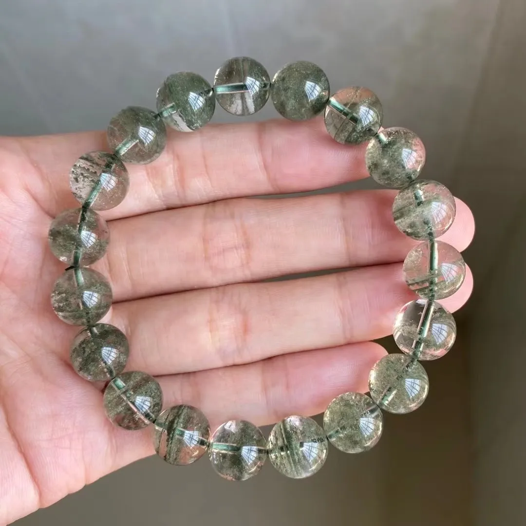 

10mm Natural Green Phantom Quartz Bracelet Jewelry For Women Lady Men Wealth Gift Beauty Crystal Clear Round Beads Strands AAAAA