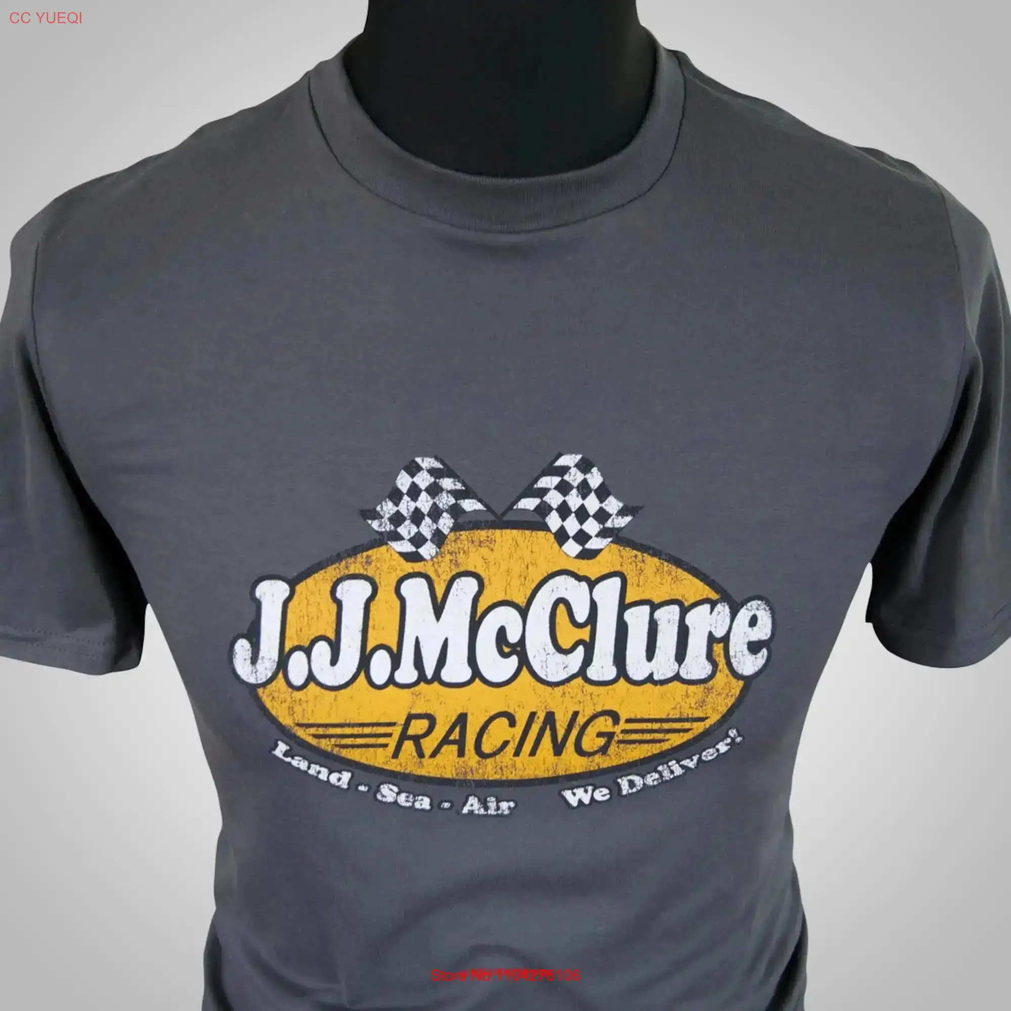 Футболка J McClure Racing Темно-серая с длинными или короткими рукавами
