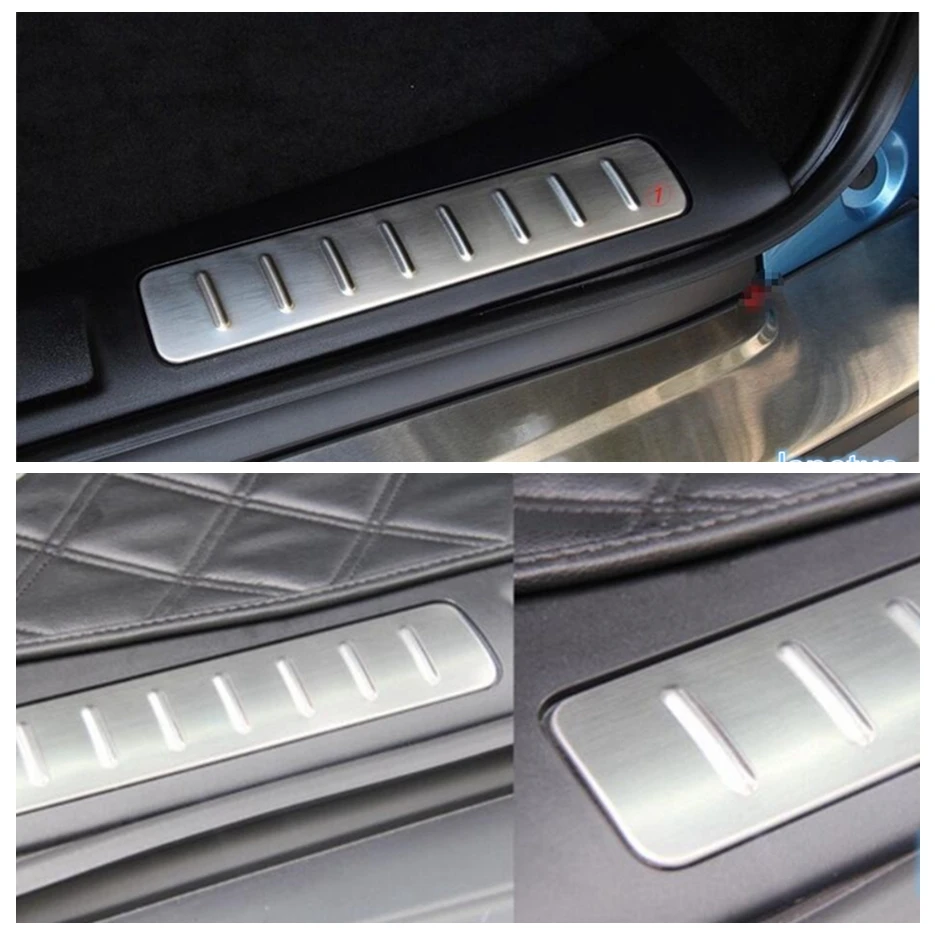 Для Range Rover Evoque 2012-2018 нержавеющая сталь Задний бампер порога защитная пластина