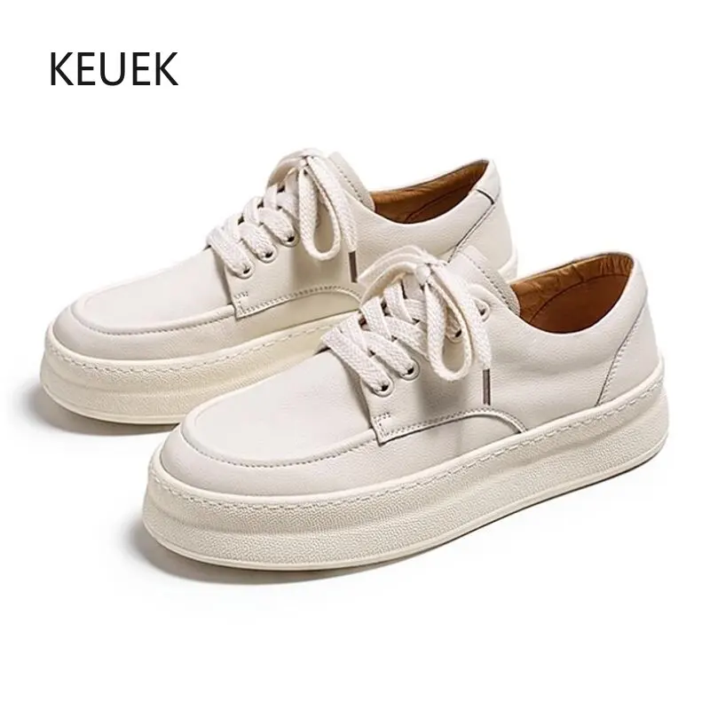 

New Luxury Fashion Men Leather Shoes Daily Casual High End Sneakers Male Flats Breathable Heightening Derby Sport Moccasins 5C