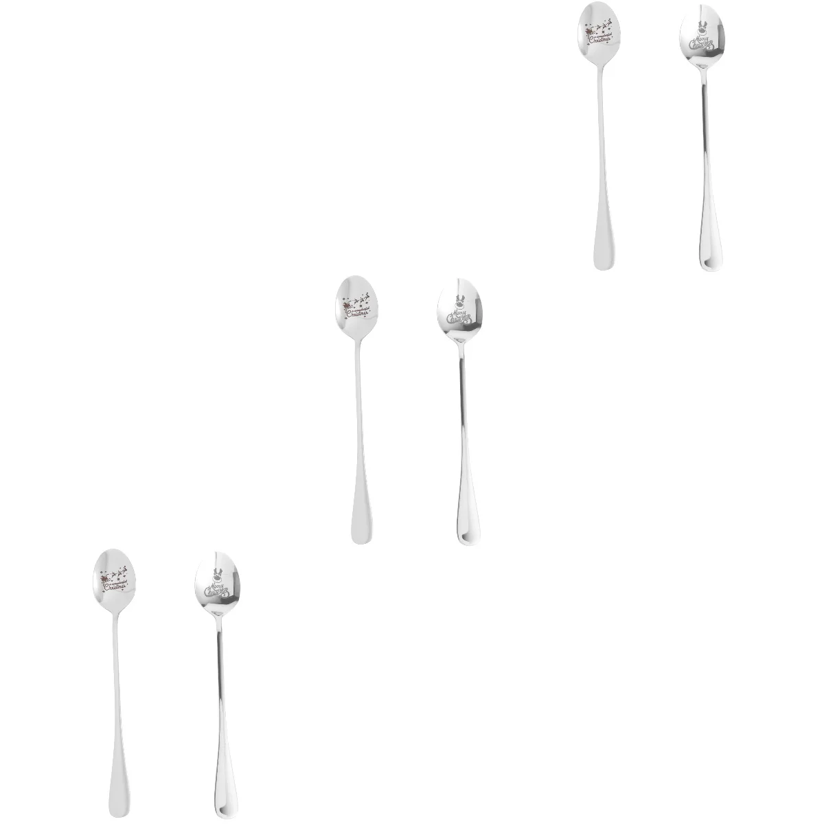 

Spoons Christmas Spoon Party Favor Serving Stainless Teaspoons Holiday Dessert Steel Flatware Soup Mixing Cocktail Mini Decor