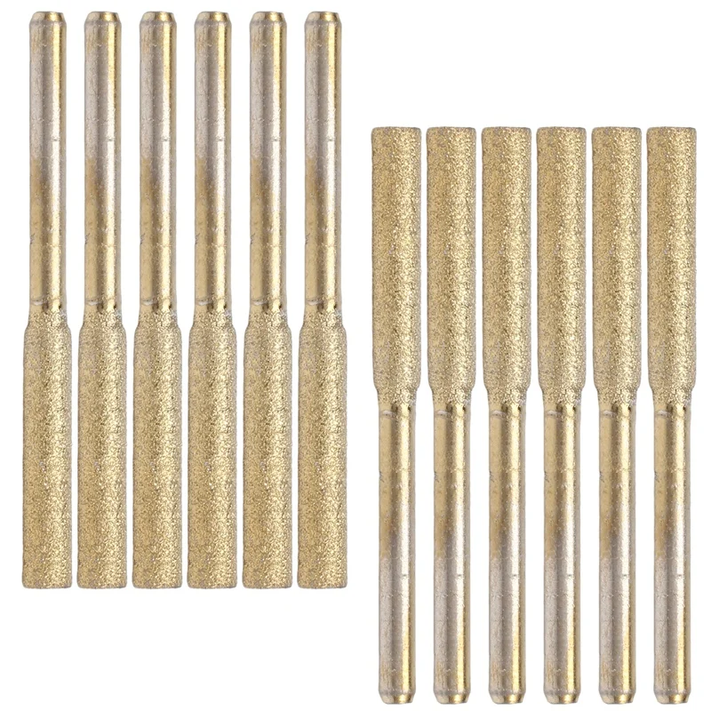 

12Pcs Burr Grinding Stone File 4.0Mm Titanium Plated Diamond Sharpening Wheels Chainsaw Sharpener Stone Electric Kit