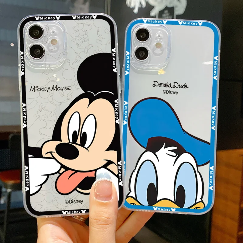 Grimace Mickey Anime Clear Phone Case For iPhone 11 12 13 Pro MAX Mini X XS XR Max 6 7 8 Plus Soft Liquid Silicone Funda Back