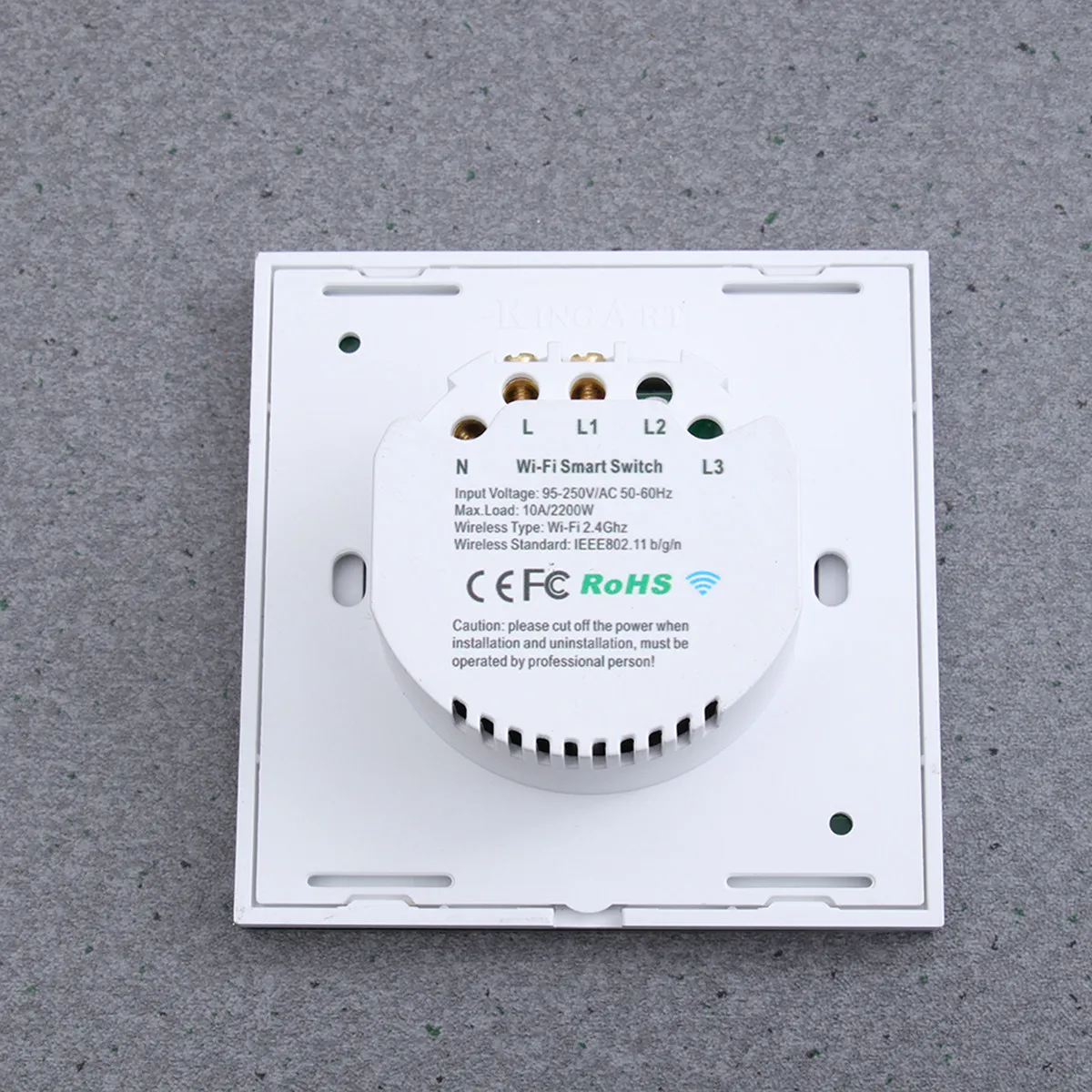 Фото Одноклавишная сенсорная панель Wi-Fi с LED-подсветкой, из закаленного стекла и ABS-пластика, для домашнего освещения и бытовой техники. №1