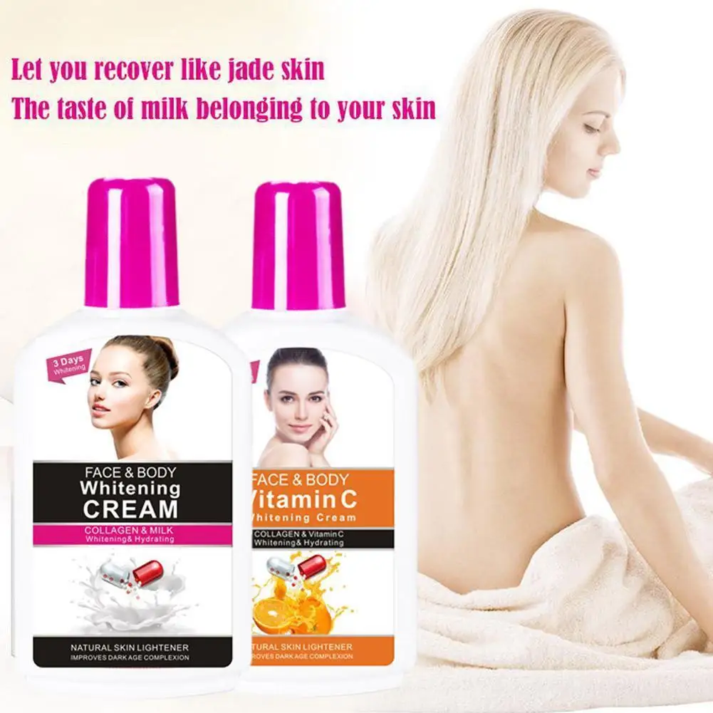 

Milk Bleaching Face Body Cream Vitamin C Skin Whitening Moisturizing Body Lotion Skin Lightening Cream Facial Body Skin Care