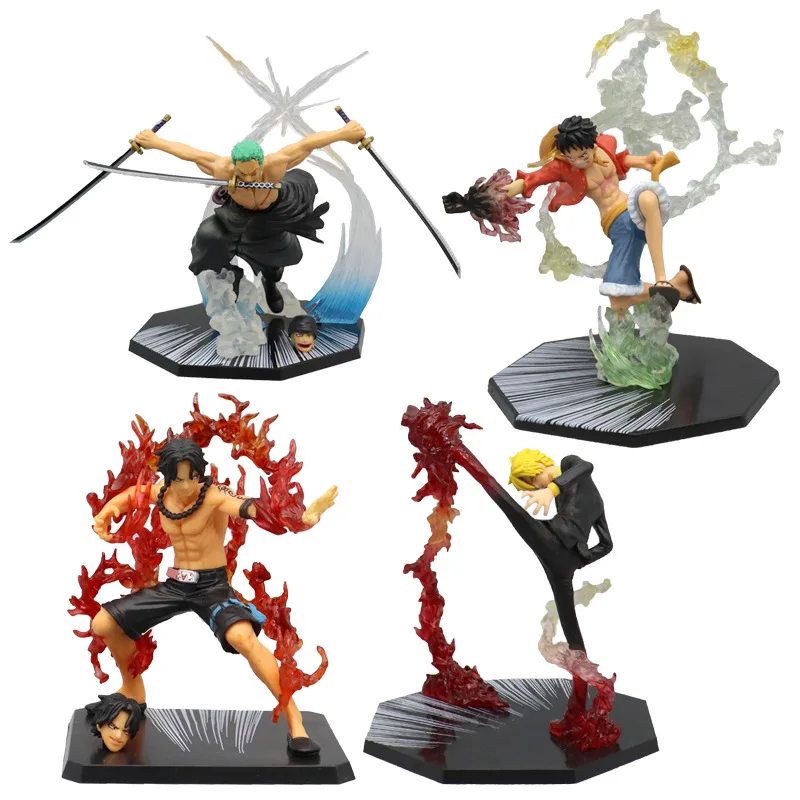 

Anime One Piece Figure Fighting 13-18cm Luffy Zoro Sanji Ace Figurine 4 Style Animation Peripheral Model Ornaments Children Toys