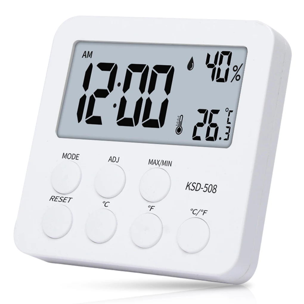 

Thermometer Electronic Hygrometer Temperature Meter Humidity Gauge Multifunctional LED Time Display Alarm Indoor Supply