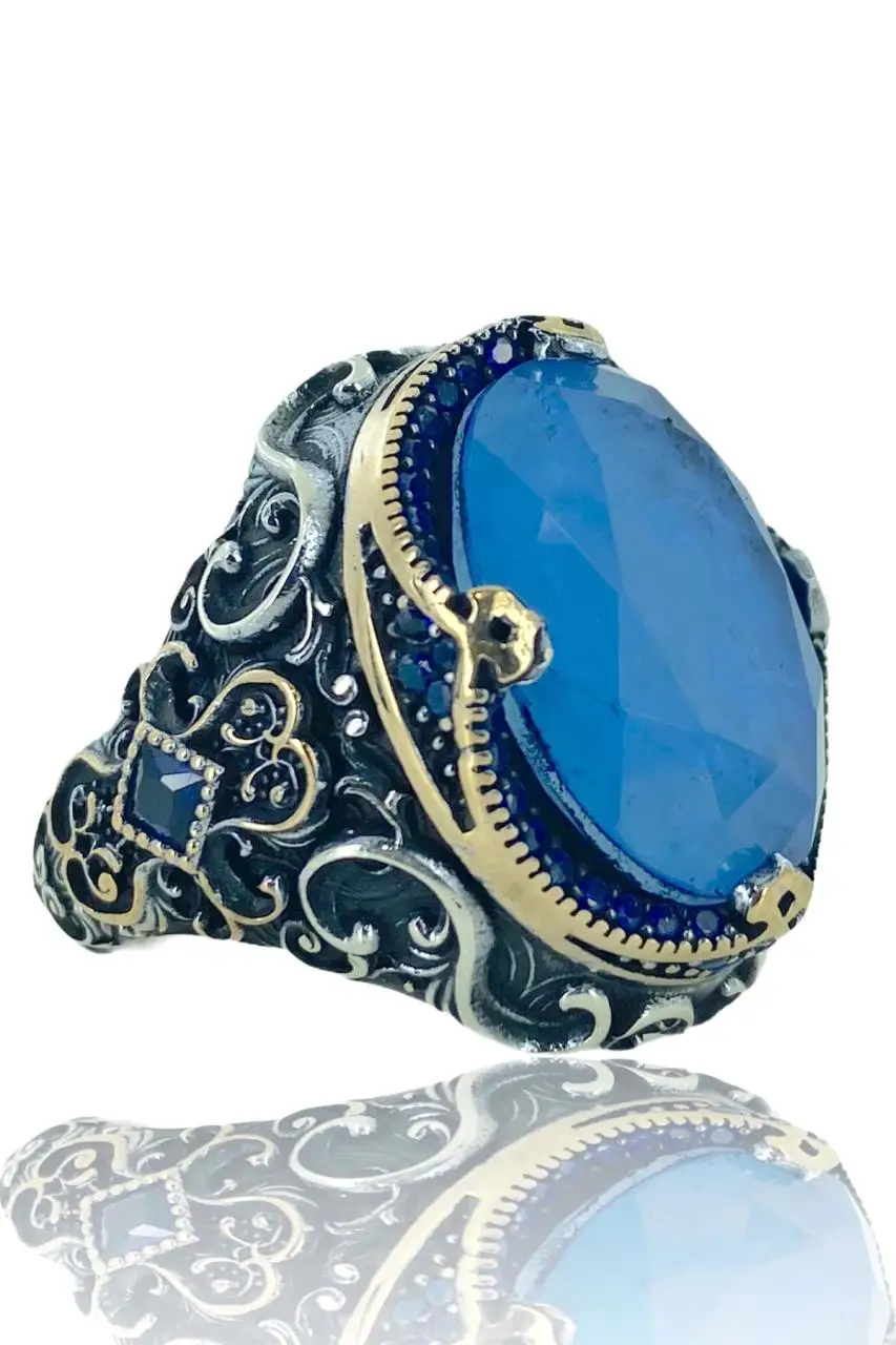 

Blue Paraiba Tourmaline Stone Production 925 Silver Ring