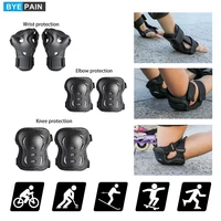 byepain 6pcs protection gear set for child adults skateboarding biking roller skatingknee and elbow pads with wrist guards