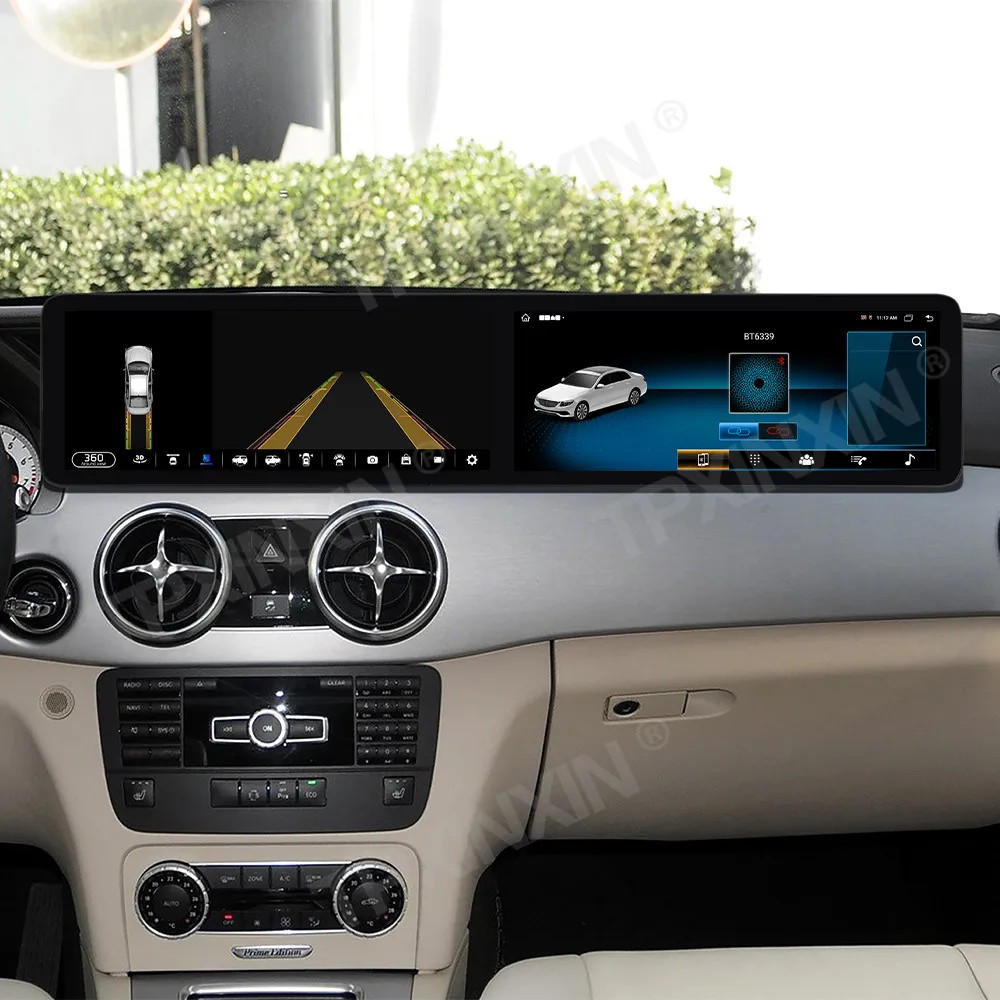 Фото Двойной 12,3-дюймовый сенсорный экран Android 13.0 для Mercedes Benz GLK 2013–2015 гг., модернизированный автомобильный мультимедийный GPS-навигатор, головное устройство №4