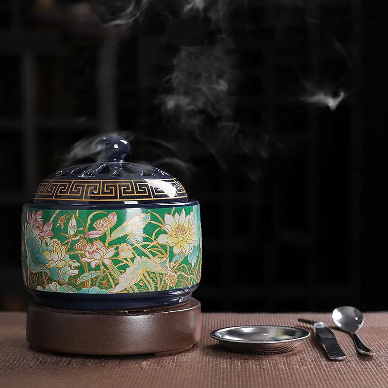 Timing Thermostat Aromatherapy Furnace Cloisonne Incense Burners