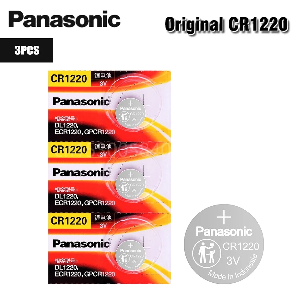 3 шт. в оригинальный литиевый аккумулятор Panasonic CR1220 батарейки для монет Литиевые