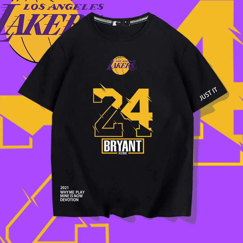 

Kobe Bryant Lakers 24 Graphic Oversized Men Cotton T-shirt NBA Basketball Male Summer Clothing Women Sports Short Sleeve Tee Top