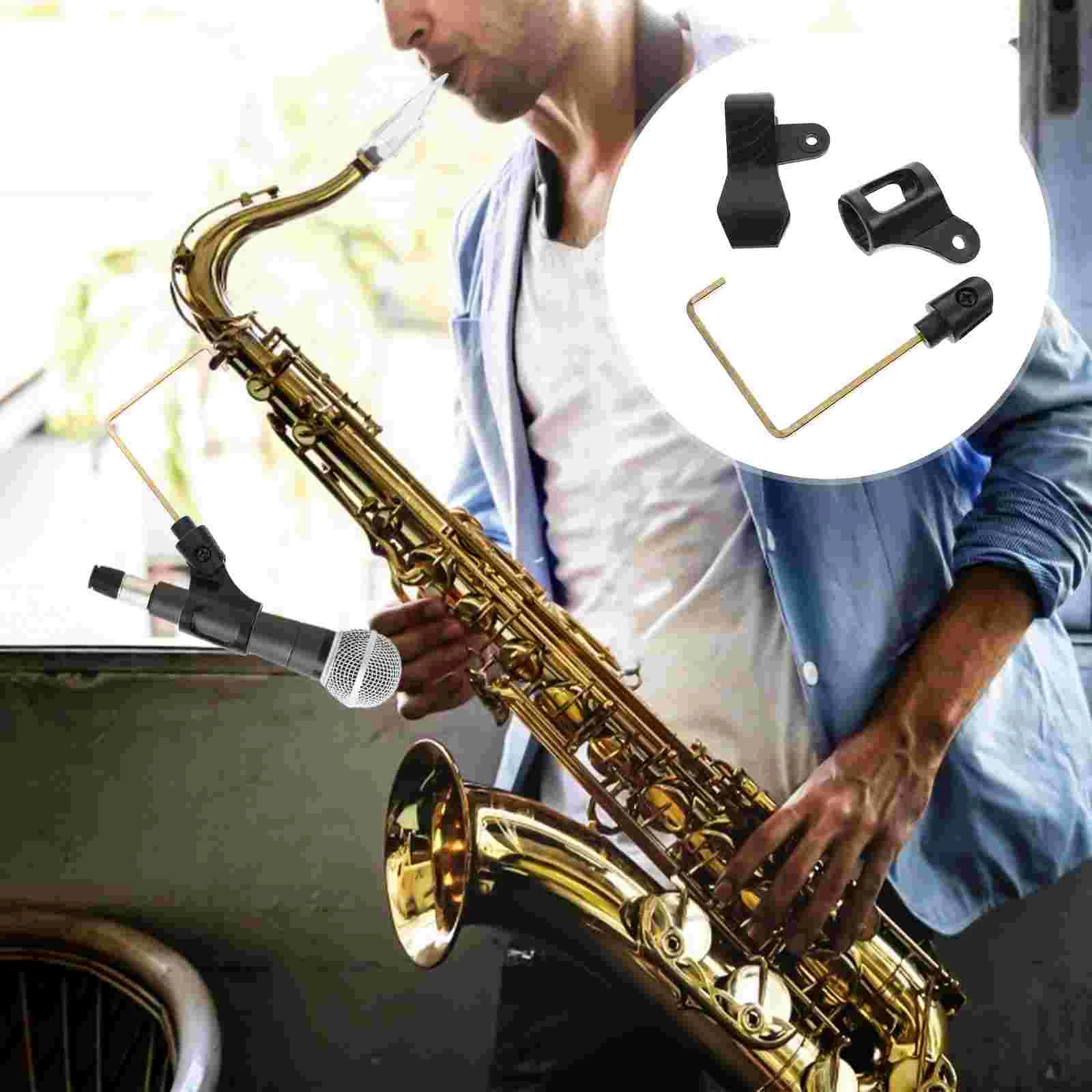 

Microphone Mic Clip Holder Mount Stand Trumpet Sax Universal Saxophone Instrument Clamp Bracket Accessory Mini Boom Condenser