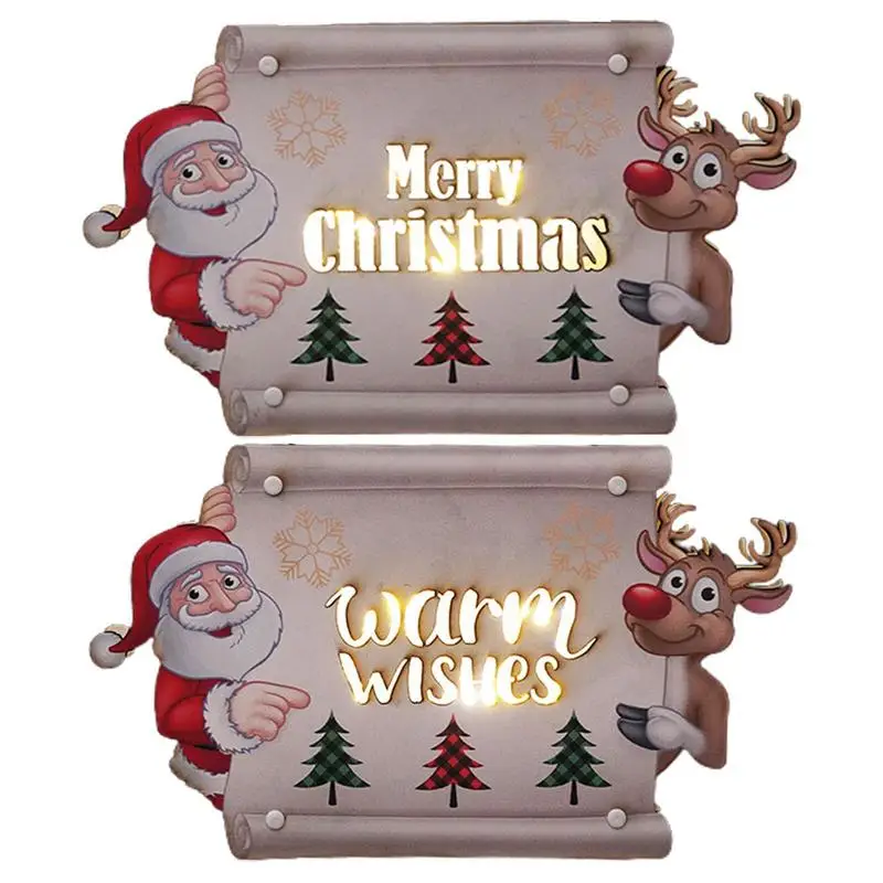 

Christmas Door Decor Merry Christmas Door Sign Decor Anti-Fade Wooden Sign Door Decoration For Wall Home Window Farmhouse Porch
