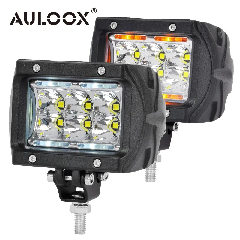 

AULOOX, 4 дюйма светодиодный светодиодная фара дальнего света для внедорожника, желтые дневные ходовые огсветильник для грузовиков, Ford Harley SUV, ...