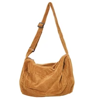 corduroy tote bag 2022 women fashion shoulder bags female shopper solid color large capacity designer handbags simple pillow bag