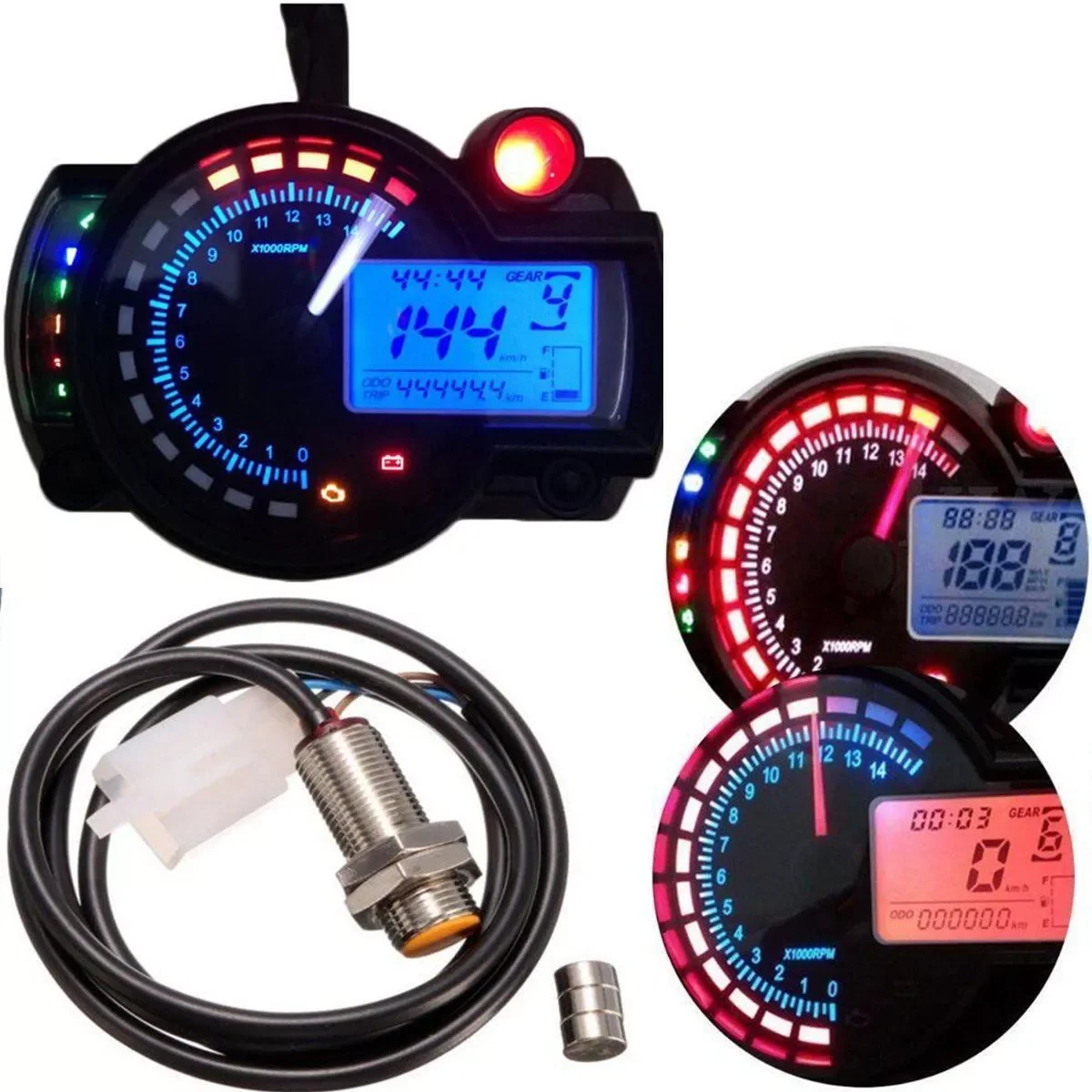 

Speedometer 7 Colors LCD Digital Odometer for KOSO RX2N MAX 299KM/H Moto Dashboard Motorcycle Speedometer Meter