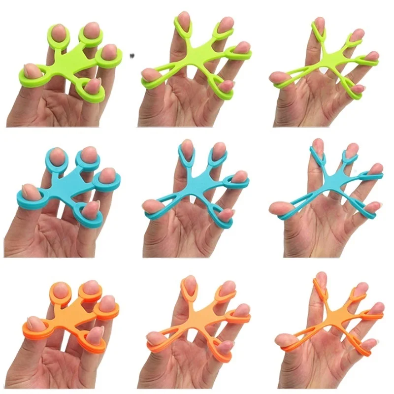 

NEW Finger Grip Silicone Ring Exerciser Antistress Resistance Band Fitness Stretcher 3 Levels Finger Sensory Toy for Autism