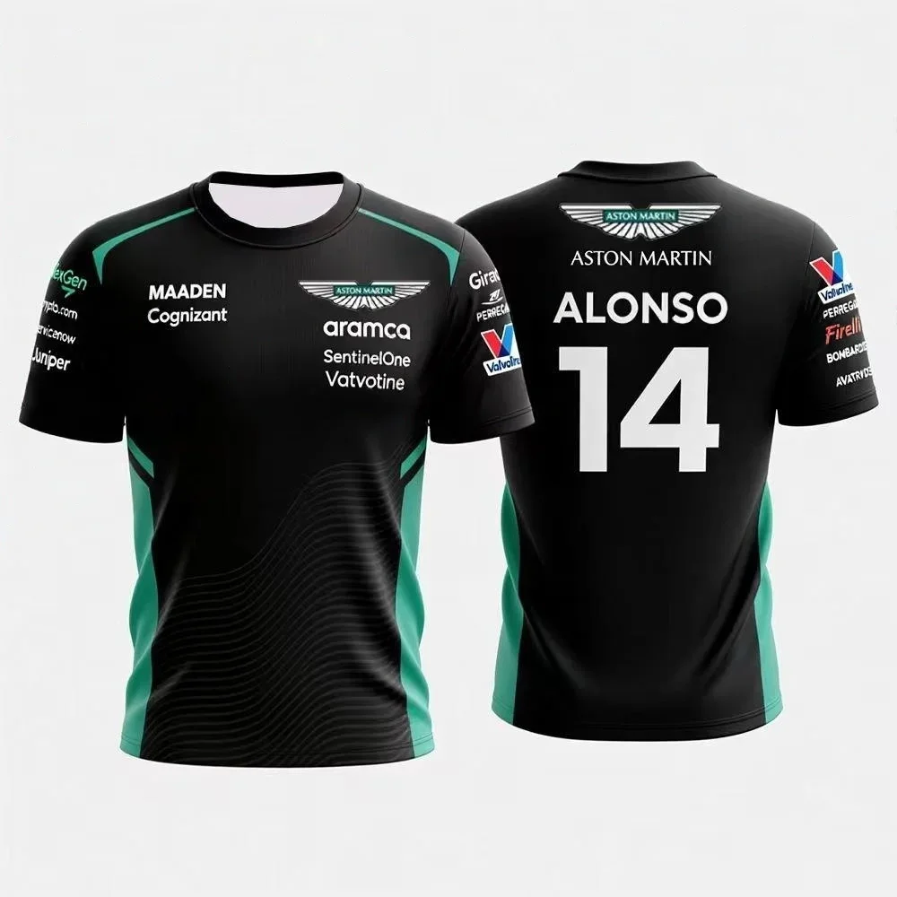 Фото Футболка с коротким рукавом 2026 Fernando Alonso №14 Aston Martin Classic Racing, быстросохнущая, дышащая, для мотогонок №1