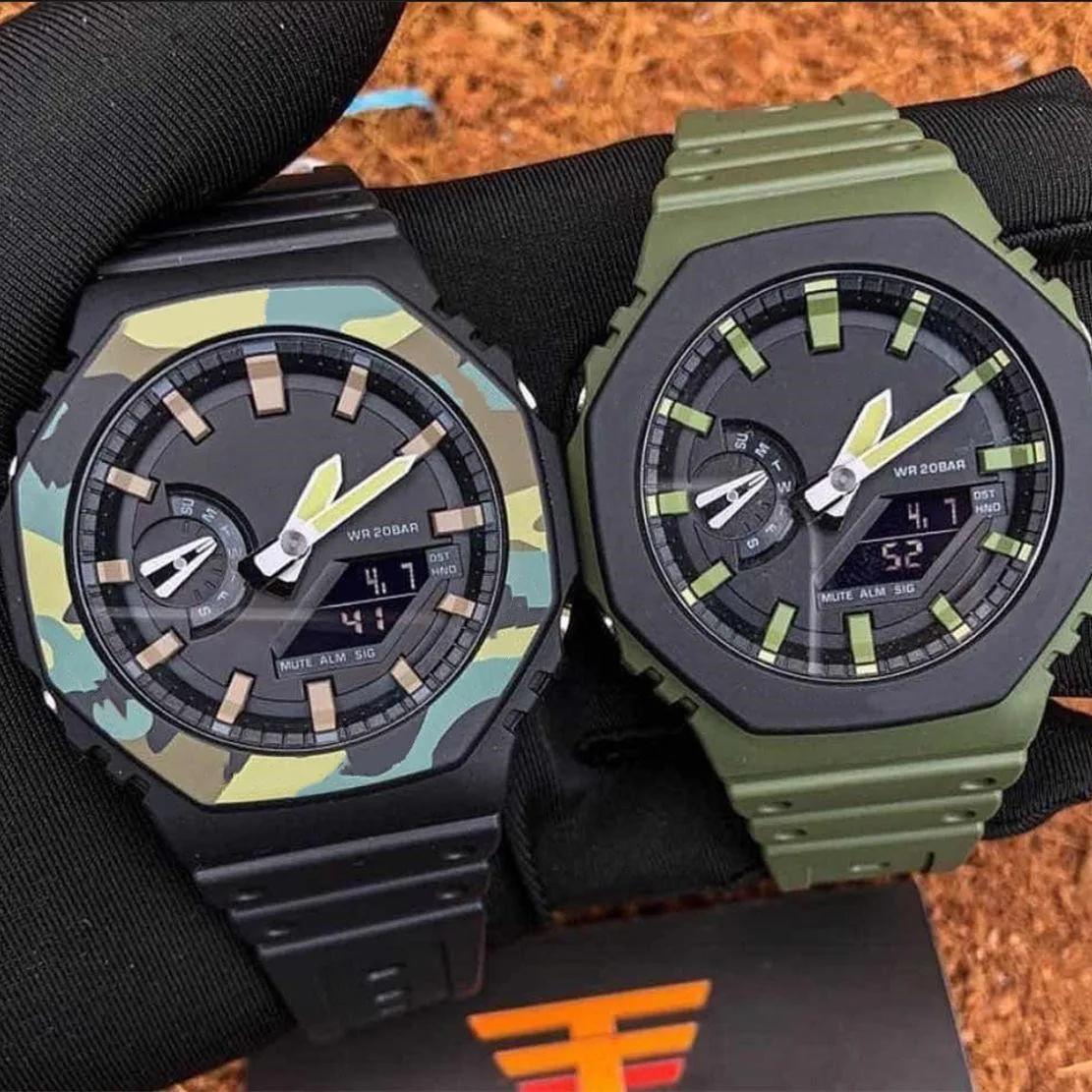 

Men's 2100 Sport Digital Quartz Watch automatic hand lamp LED waterproof World Time detachable assembled Oak Series