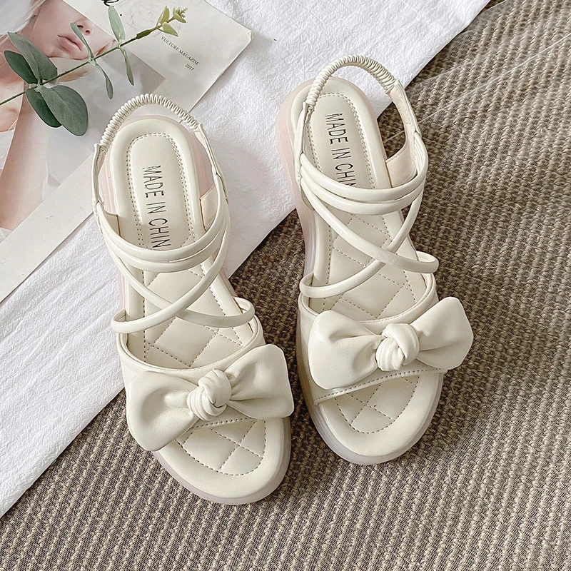 

Size 34-44 Women's Fashion Casual Sandals Outdoor Breathable Beach Slippers Thick Bottom Fish Mouth Mesh Flat Shoes Ladies Sport