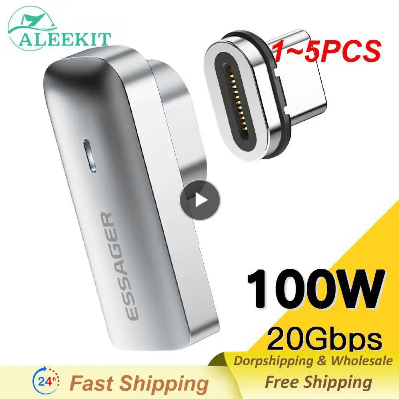 

1~5PCS Essager PD 100W Magnetic USB C OTG Adapter Fast Charging Type C Magnet Connector 20Gbp Data Sync 4K@60Hz For Macbook