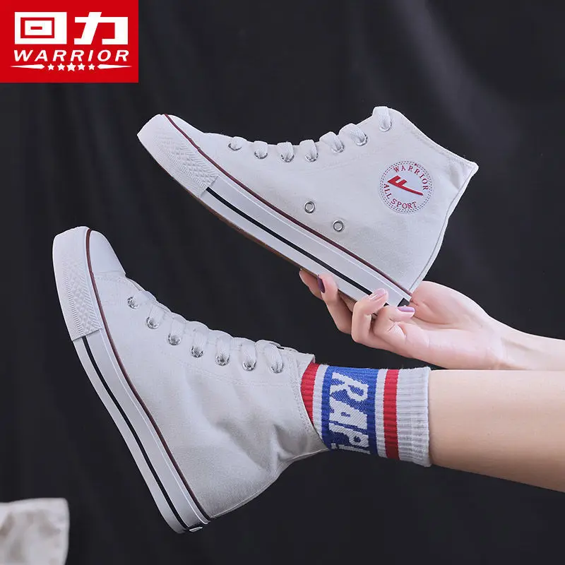 

Warrior official flagship store high-top canvas shoes female students autumn new Korean version of all-match sneakers