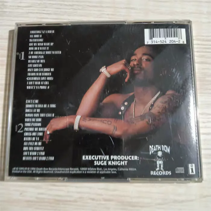 Музыкальный CD-диск Рэп 2Pac Тупак Амару Шакур, альбом All Eyez on Me, 2 шт., музыкальная запись, для косплея, Walkman, автомобильные саундтреки, подарочная коробка, музыка для вечеринок (art.: 3920db7fd44c0) - 3920db7fd44c0