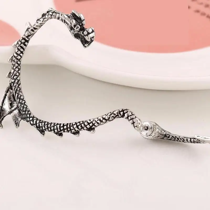 Женские серьги-клипсы в виде дракона |