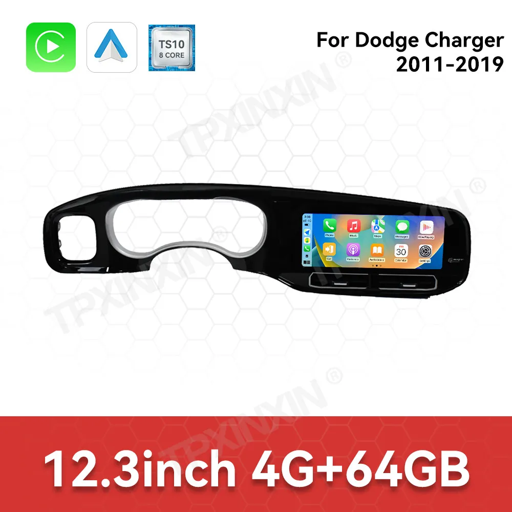 12,3-дюймовый Android 13 для Dodge Charger 2011-2019, QLED-экран, автомобильный радиоприемник CarPlay, мультимедийный плеер, GPS-навигация, стерео головное устройство