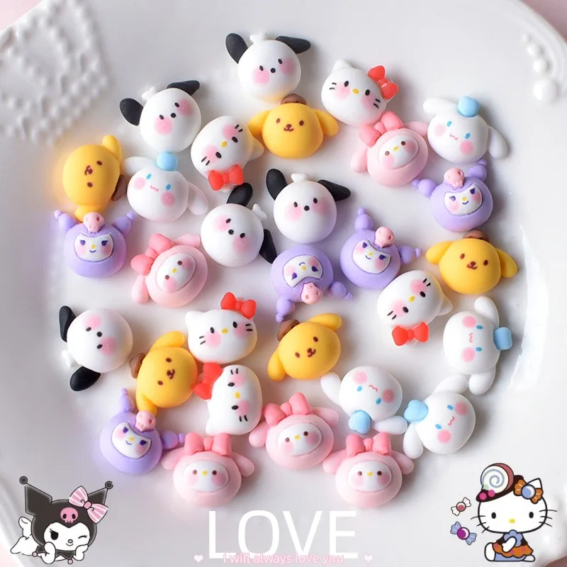 

Kawaii Hellokitty Melody Kuromi Cartoon Dumpling Diy Materials Cute Hole Shoes Buckle Patches Anime Hairpin Decorations Magnets