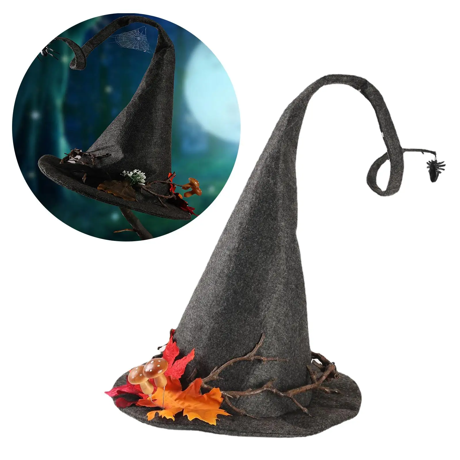 

Pointed Top Witch Hats Halloween Cosplay Accessories Supplies Costume