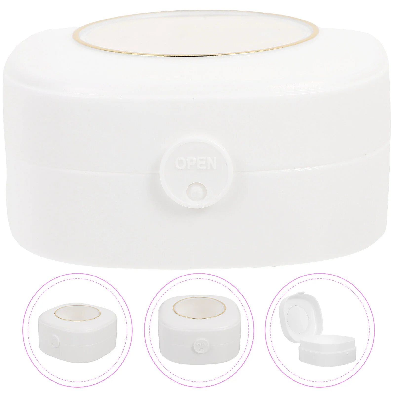 

Zipper Portable Jewelry Case Travel Organizer Container Decorative Storage Trinket
