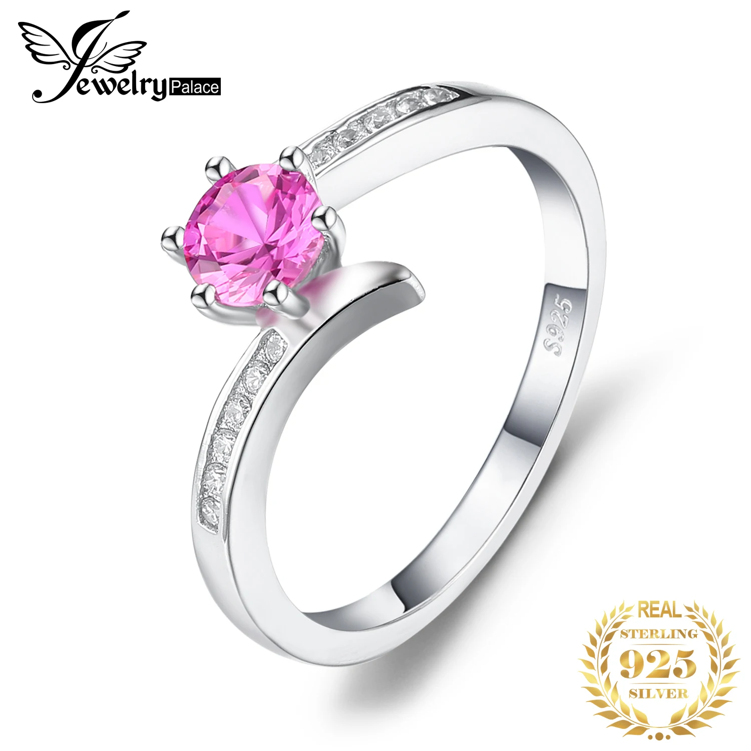 

Женское кольцо из серебра с розовым сапфиром